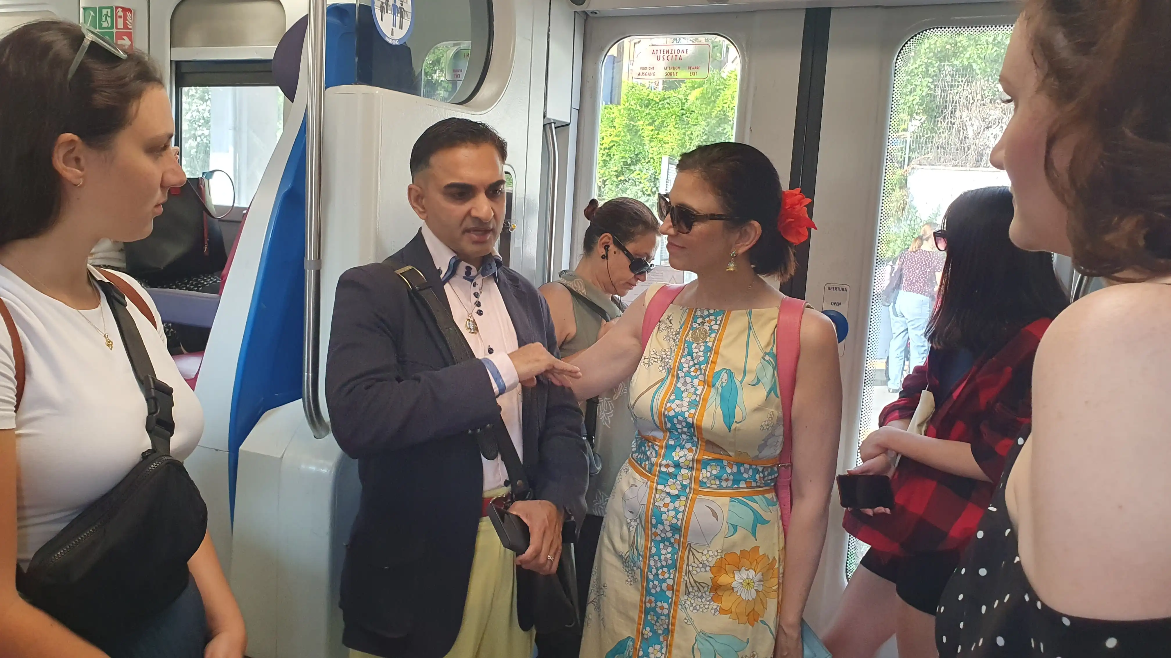 Group traveling by train