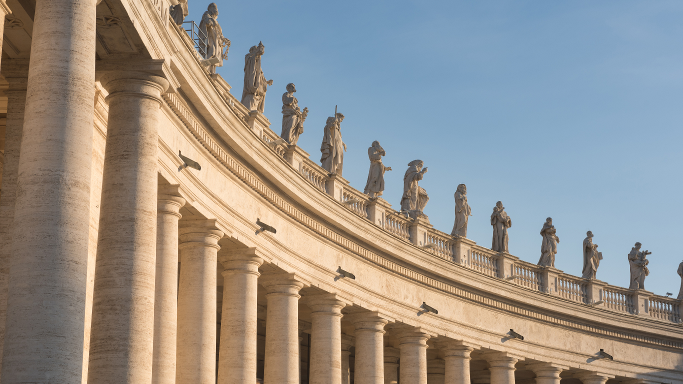 Vatican Colonnade with Saints